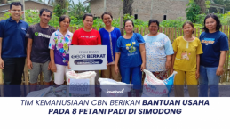 Tim Kemanusiaan CBN Berikan Bantuan Usaha pada 8 Petani Padi di Simodong, Sumatera Utara