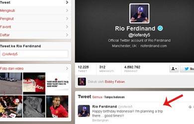 Rio Ferdinand Ucapkan Selamat Ulang Tahun Indonesia Lewat Twitter