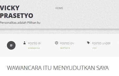 Vicky Prasetyo Tulis Pernyataan Terbuka di Wordpress
