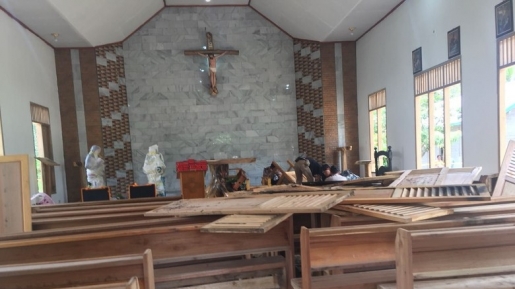 Gereja di Sumsel Dirusak OTK, Kata Warga Sekitar Pelakunya Lebih dari Satu
