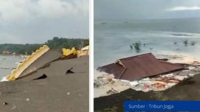 Abrasi di Pesisir Pantai Minahasa Selatan Membuat Sejumlah Warga Mengungsi