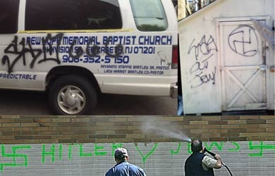 Sebuah Gereja Diteror Tanda 666 dan Swastika
