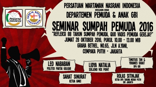 Peringati Sumpah Pemuda, Pewarna Indonesia Gelar Seminar Pemuda Gereja