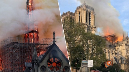 Sedih! Si Jago Merah Melahap Gereja Berusia 856 Tahun Di Paris