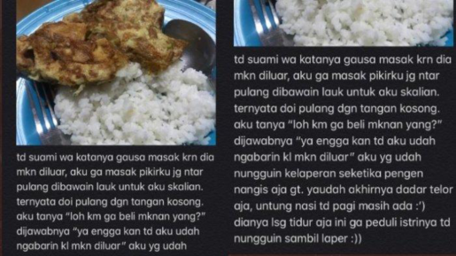 Viral Curhatan Istri Kelaparan Menunggu Suami Pulang, Ternyata Tak Dibelikan Makanan