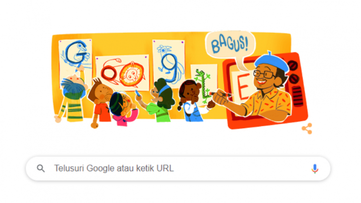 Google Doodle Tampilkan Tino Sidin, Siapa Ya Dia?