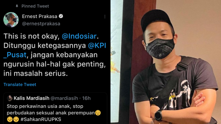 Ernest Prakasa Kecam Stasiun Televisi Karena Suara Hati Istri Zahra. Dimana KPI?