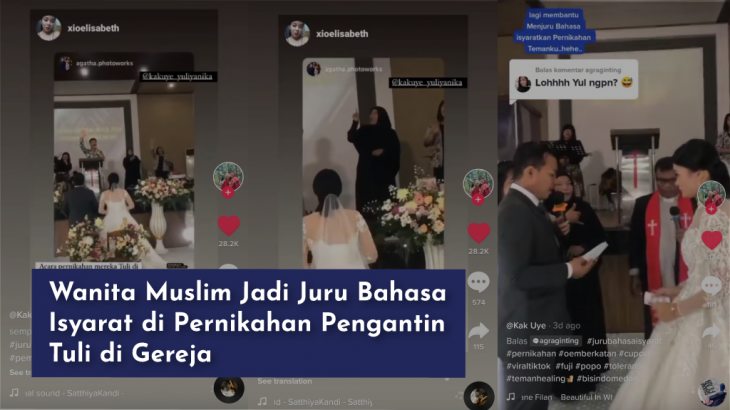 Pengantin Tuli Pemberkatan di Gereja, Wanita Muslim Jadi Juru Bahasa Isyarat