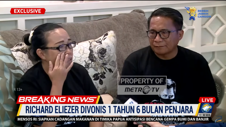 Orangtua Richard Eliezer: Terima Kasih Tuhan Yesus