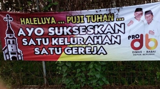 Spanduk Kampanye ‘Satu Kelurahan Satu Gereja’ Gegerkan Warga Depok