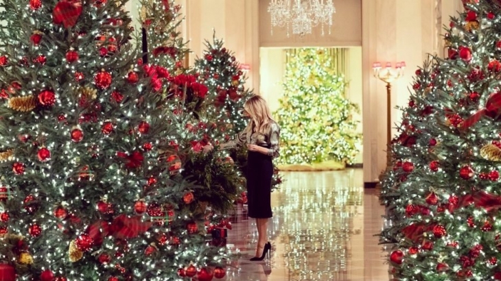 Berkesannya Dekorasi Natal Gedung Putih Terakhir Melanie Trump Ini