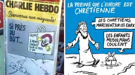 Charlie Hebdo: Yesus Berjalan di Atas Air, Aylan Kurdi Tenggelam