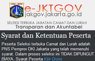 Hari Ini Pendaftaran Lelang Jabatan Lurah & Camat DKI Dibuka