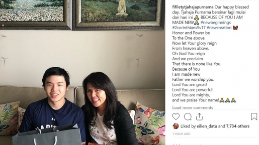 Sambut Kebebasan BTP, Fifi Lety Posting 2 Korintus 5:17 dan Foto Bersama Sean