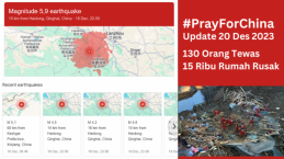 Gempa 5,9 SR di China, 130an Orang Tewas, Suhu Ekstrim Mengancam